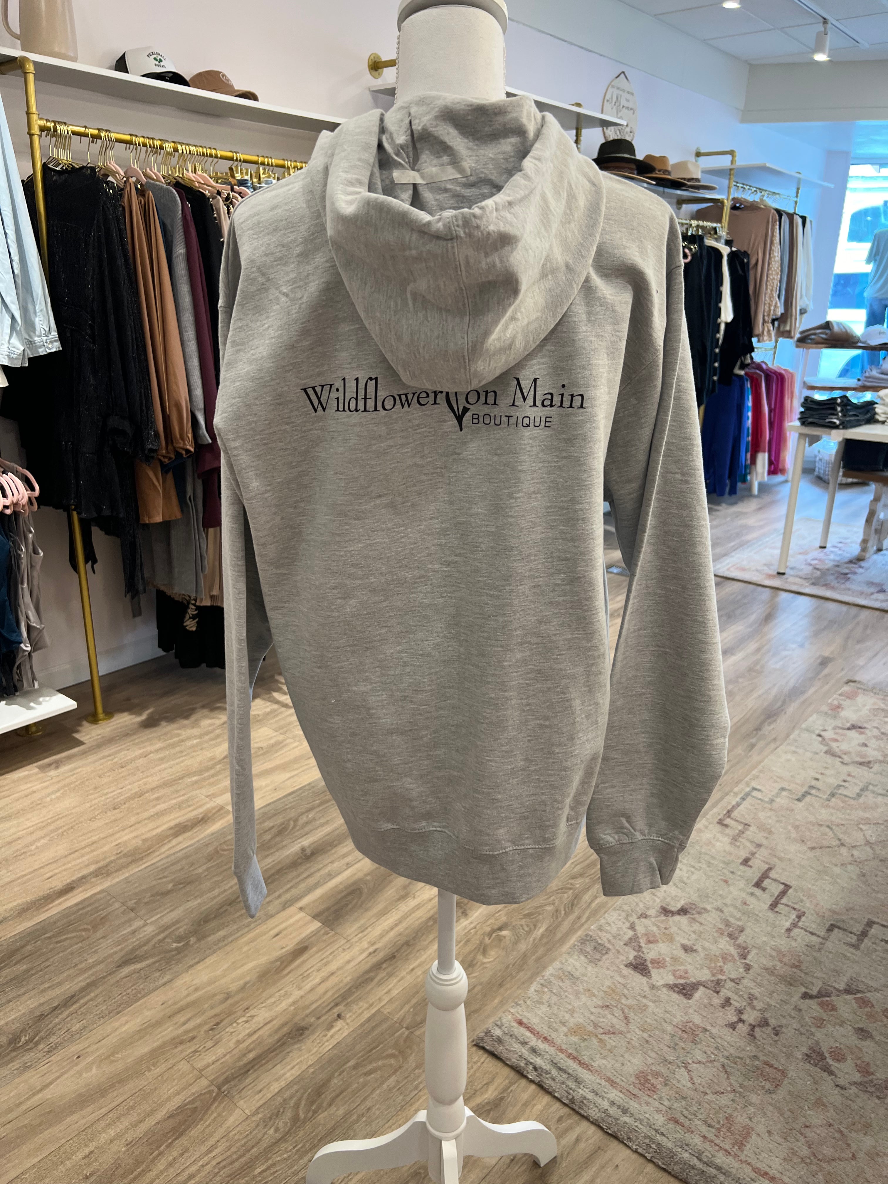 Grey Wildflower Hoodie