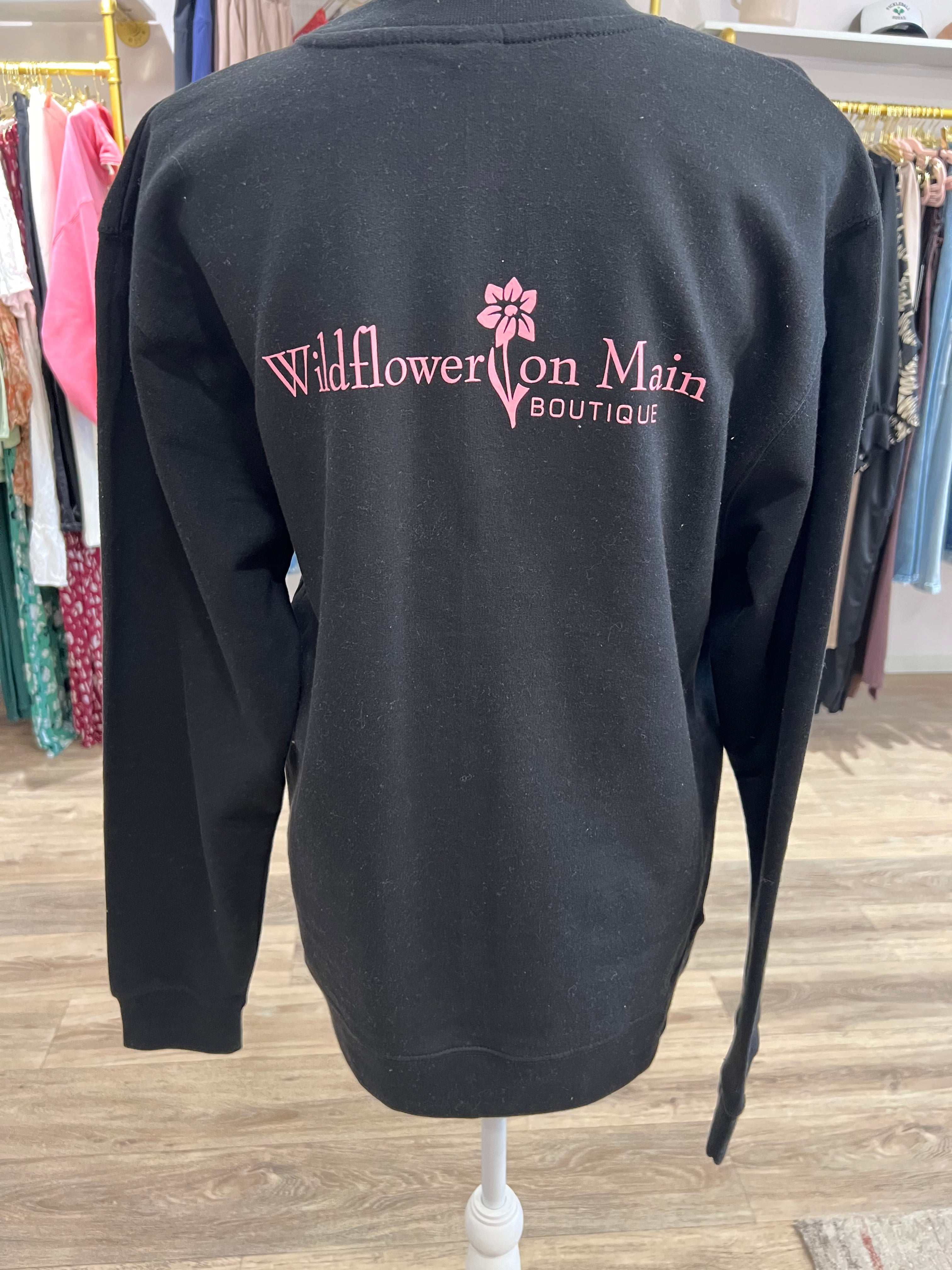 Black Wildflower Crewneck