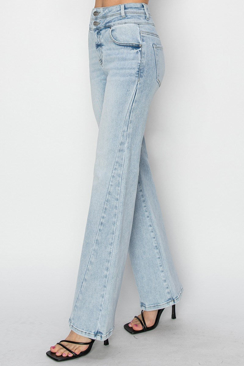 Risen High Rise Straight Jeans