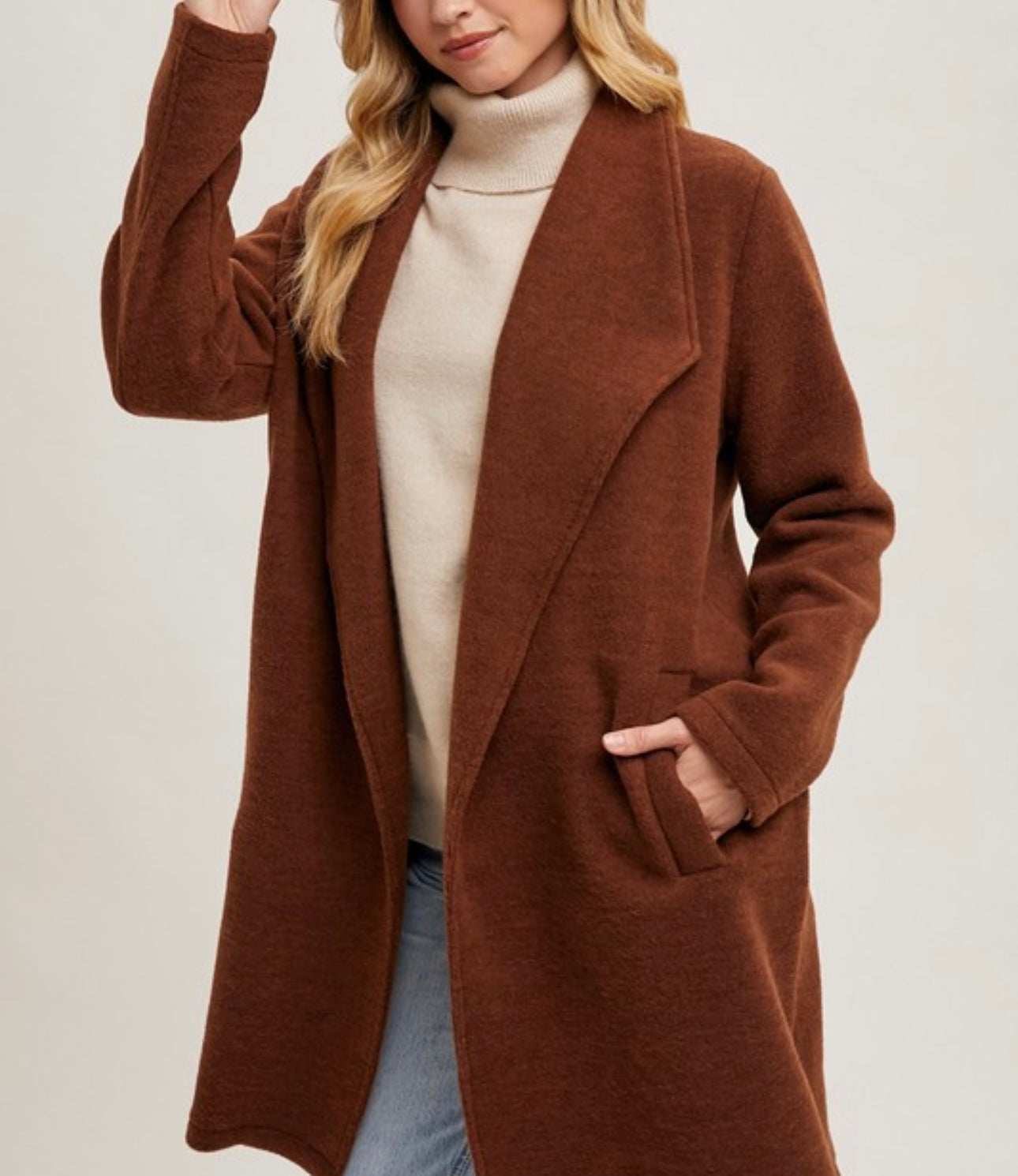 Open Front Knit Coat Jacket