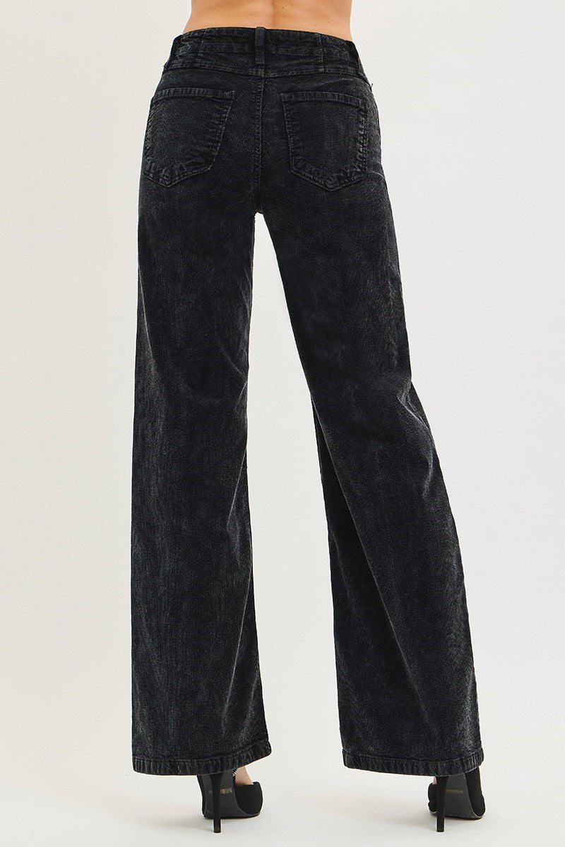 Yoke Corduroy Black Pant