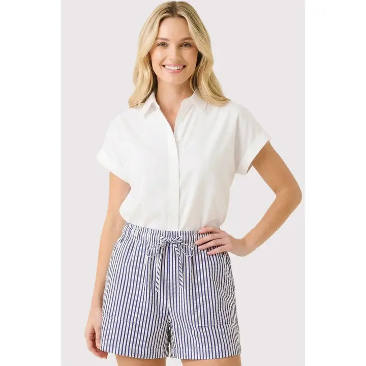 Lightweight Striped Paper Bag Shorts/ More Colors
