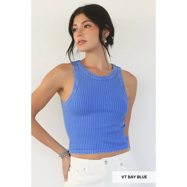 Vintage Ribbed Tank Top/ More Colors