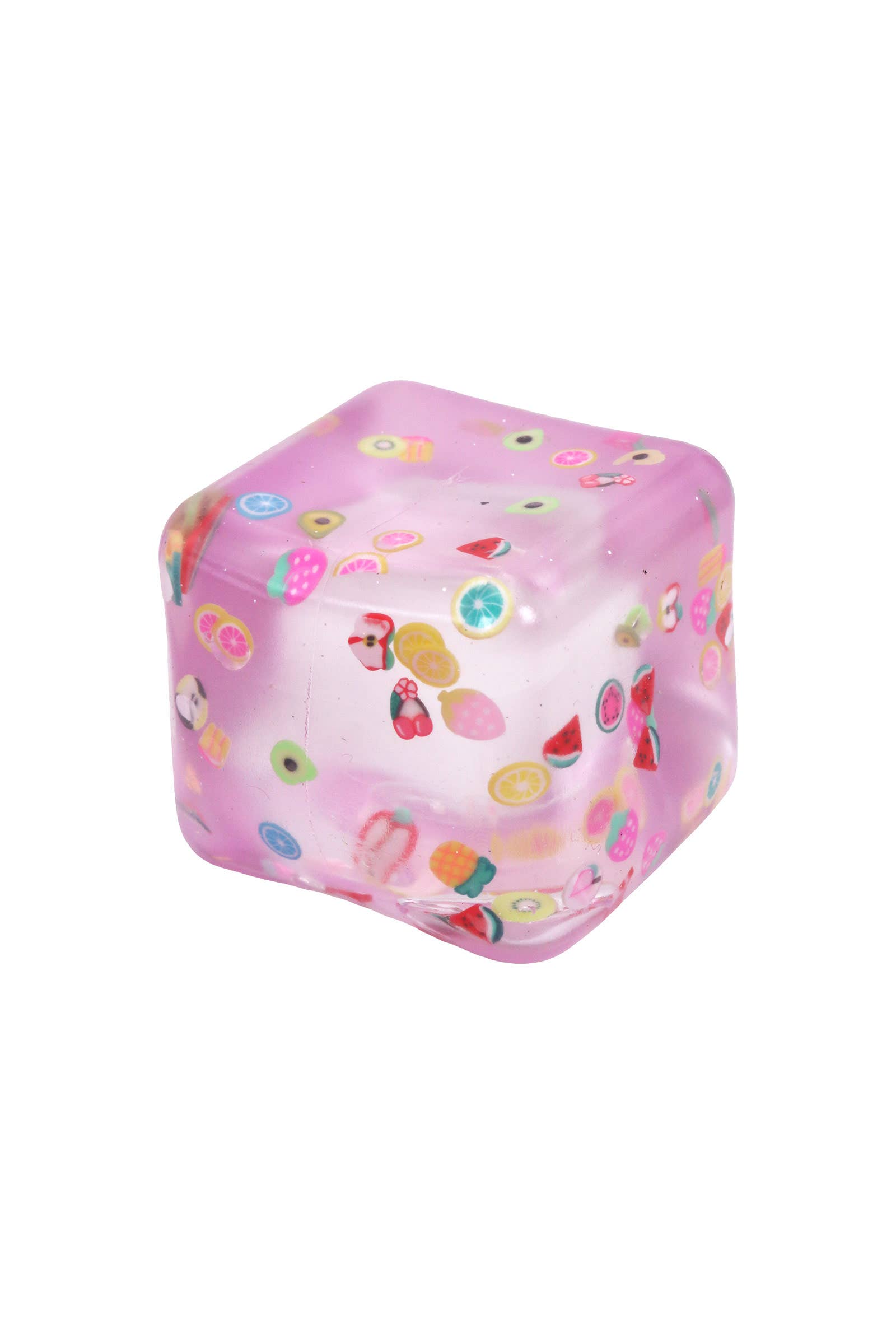 Colorful Fruit Slices Cube Maltose Putty Filled Squishy