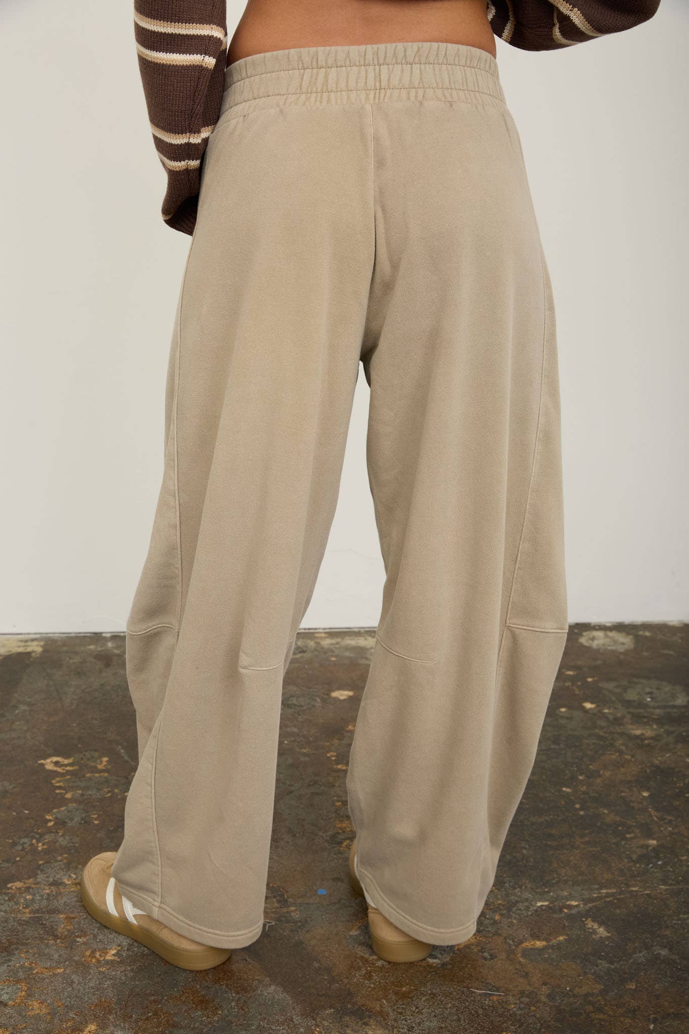 Smocked Waist Barrel Leg Sweatpants/ More Colors