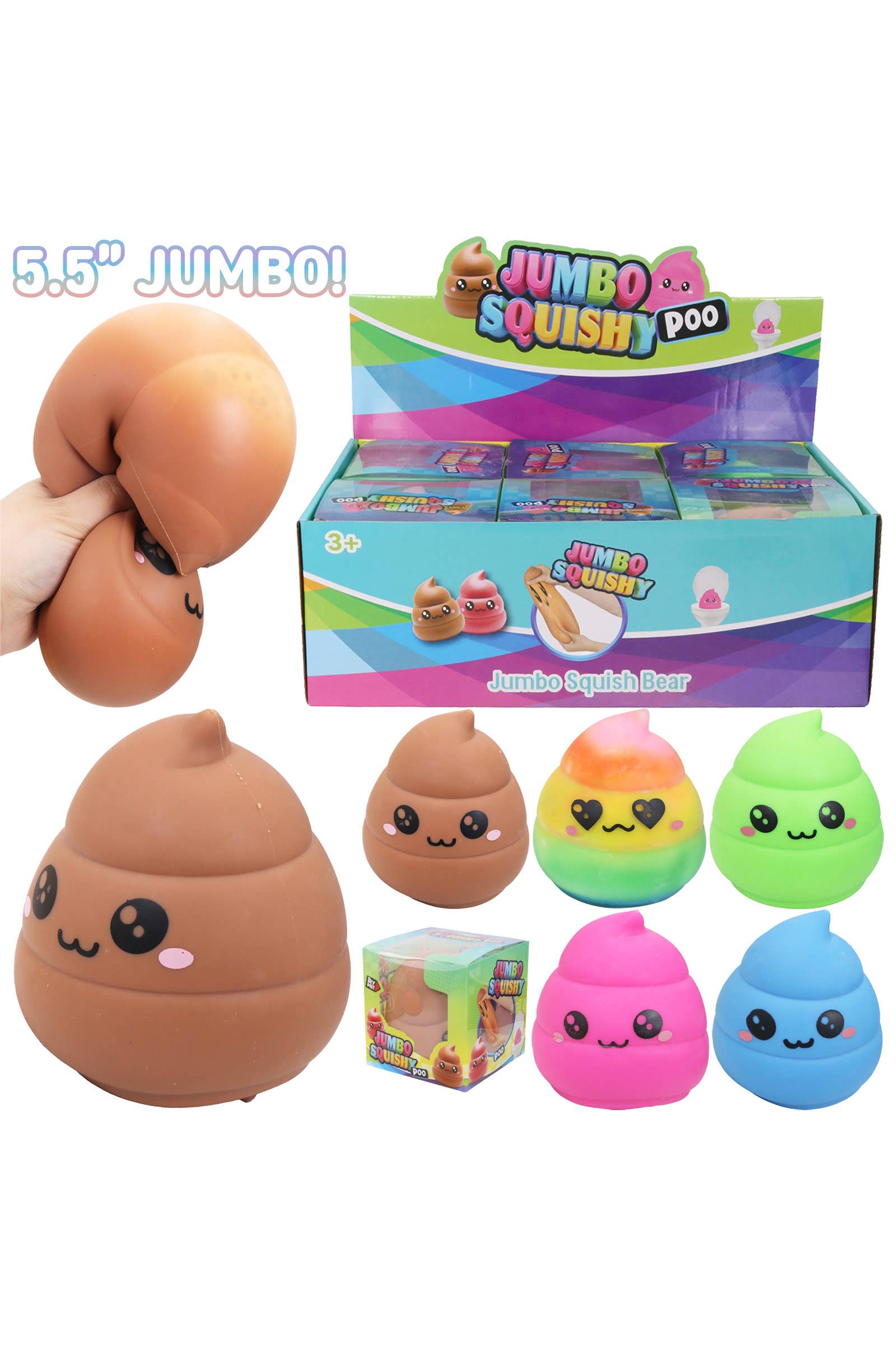 JUMBO 5.5 Inch Silly Poop Fluffy Slime Filled Squishy/ Assorted Colors