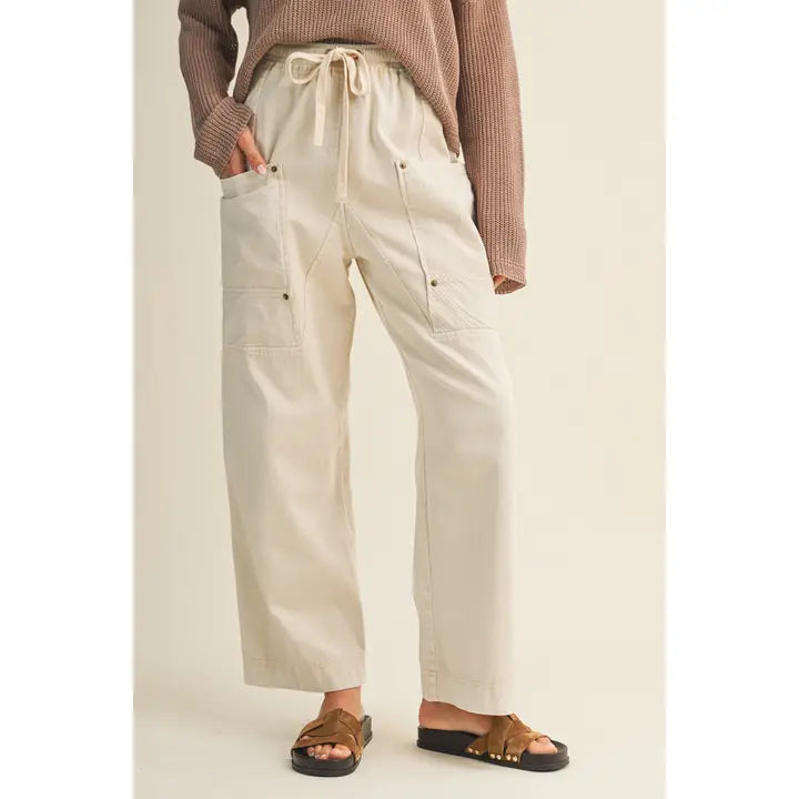 Natural Pant with Side Pocket Wide Pants