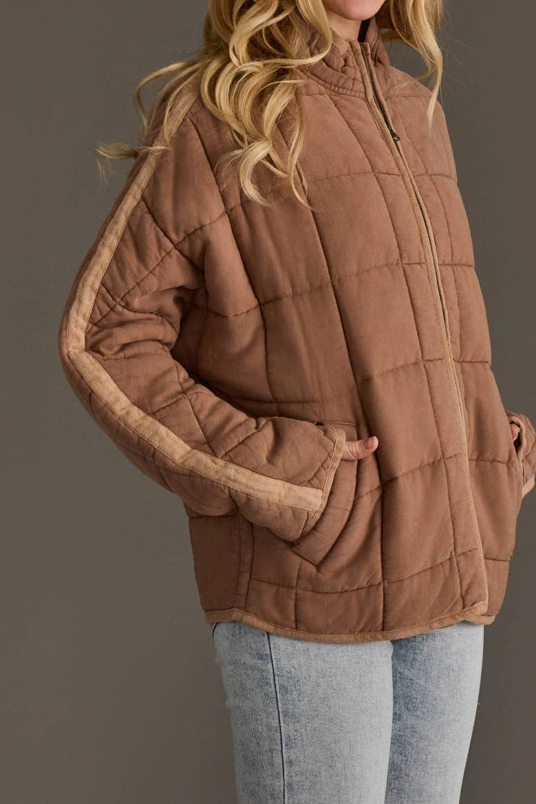 Tan Soft Quilted Jacket