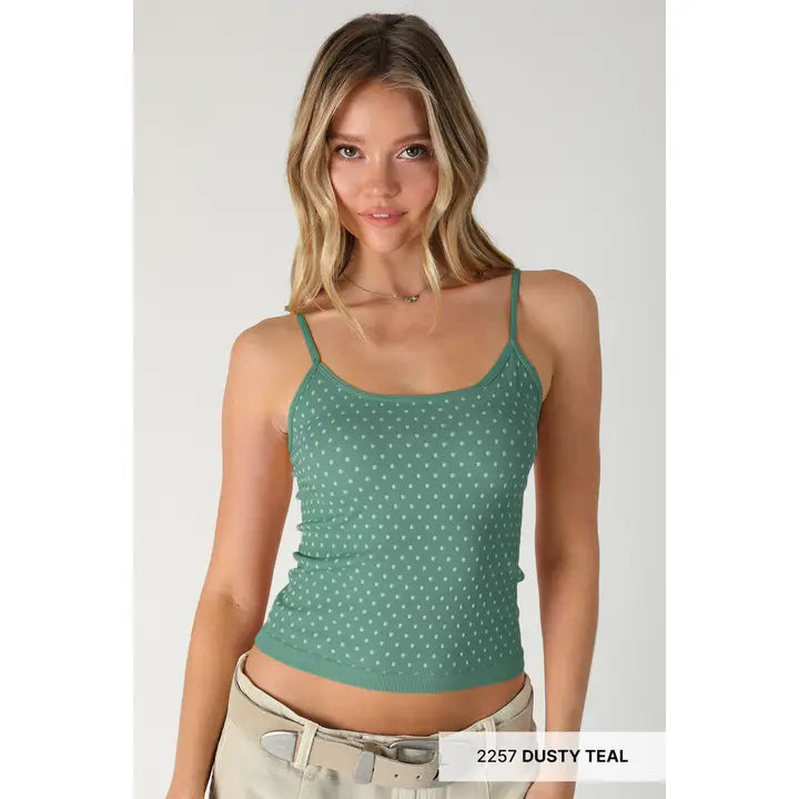 White Polka Dot Strap Cami/ More Colors