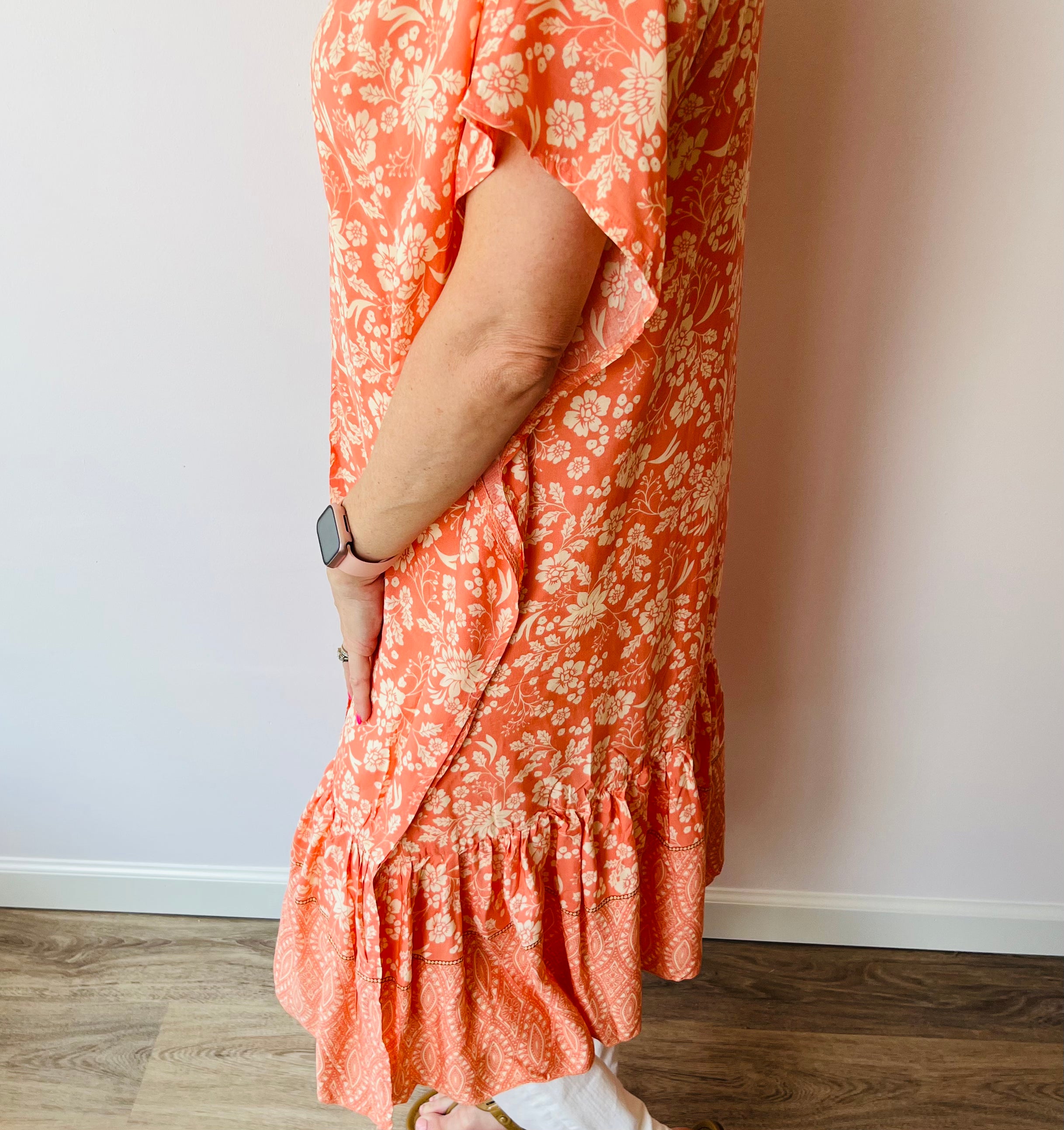 Peach Ruffle Kimono